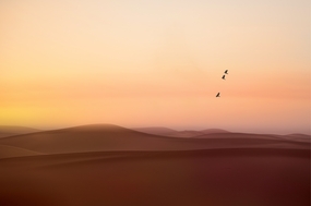 日暮黄昏沙漠风光摄影图片